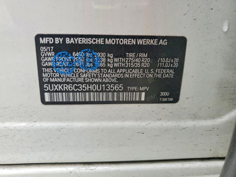 Продаж на аукціоні авто 2017 Bmw X5, vin: 5UXKR6C35H0U13565, номер лоту: 55455746
