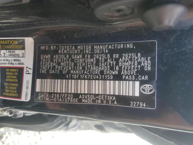 55091646 :رقم المزاد ، 4T1BF1FK7EU431159 vin ، 2014 Toyota Camry مزاد بيع