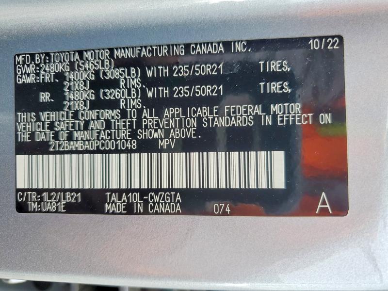 2023 Lexus Rx 350 მანქანა იყიდება აუქციონზე, vin: 2T2BAMBA0PC001048, აუქციონის ნომერი: 54463706