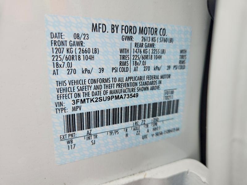 Продажа на аукционе авто 2023 Ford Mustang Mach-e, vin: 3FMTK2SU9PMA73549, номер лота: 52663936
