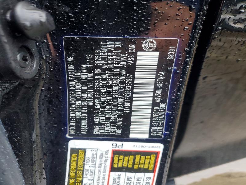 53087526 :رقم المزاد ، 4T4BF1FK2ER367957 vin ، 2014 Toyota Camry مزاد بيع