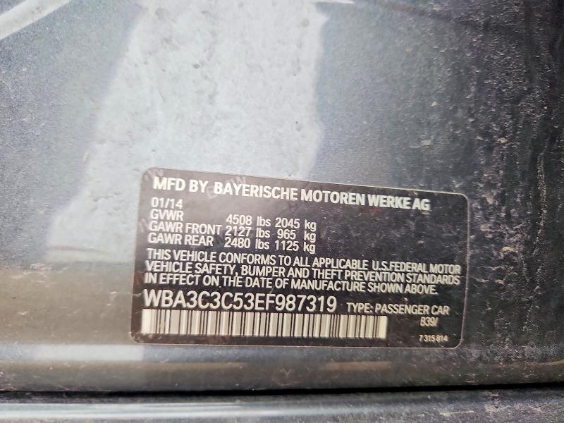 52188056 :رقم المزاد ، WBA3C3C53EF987319 vin ، 2014 Bmw 320 مزاد بيع