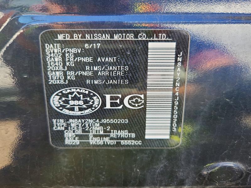Aukcja sprzedaży 2018 Nissan Armada, vin: JN8AY2NC4J9550203, numer aukcji: 54701366