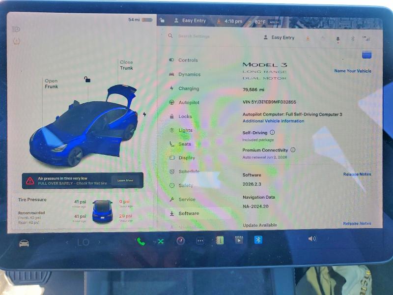 52663156 :رقم المزاد ، 5YJ3E1EB9MF032855 vin ، 2021 Tesla Model 3 مزاد بيع