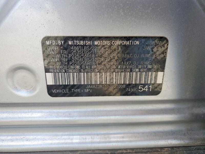 Продаж на аукціоні авто 2020 Mitsubishi Outlander, vin: JA4AZ3A31LJ001008, номер лоту: 53752646