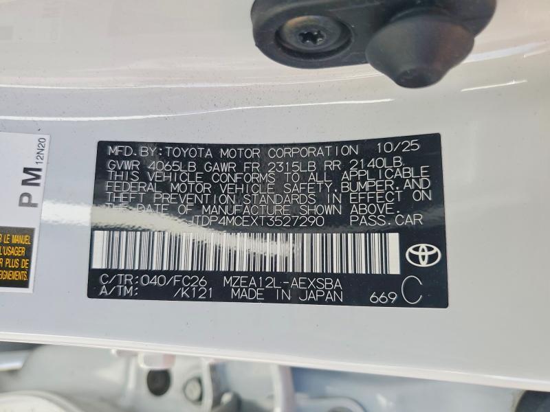 Aukcja sprzedaży 2026 Toyota Corolla, vin: JTDP4MCEXT3527290, numer aukcji: 52935496