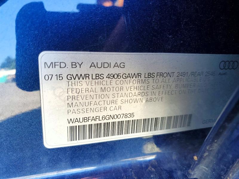 Продажа на аукционе авто 2016 Audi A4, vin: WAUBFAFL6GN007835, номер лота: 53753566