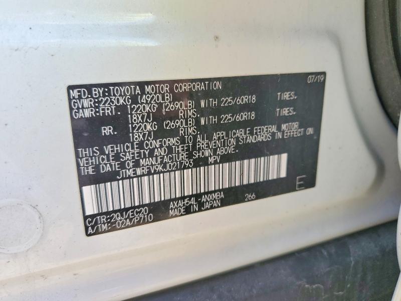 Продаж на аукціоні авто 2019 Toyota Rav4, vin: JTMEWRFV9KJ021793, номер лоту: 52778496
