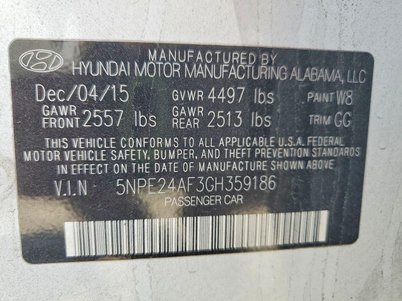 Продаж на аукціоні авто 2016 Hyundai Sonata, vin: 5NPE24AF3GH359186, номер лоту: 53089736