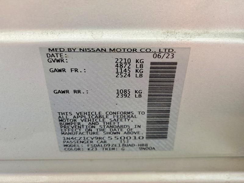 Продаж на аукціоні авто 2024 Nissan Leaf, vin: 1N4CZ1CV9RC550010, номер лоту: 54456816
