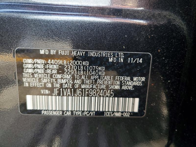 Продажа на аукционе авто 2015 Subaru Wrx, vin: JF1VA1J61F9824045, номер лота: 52652366