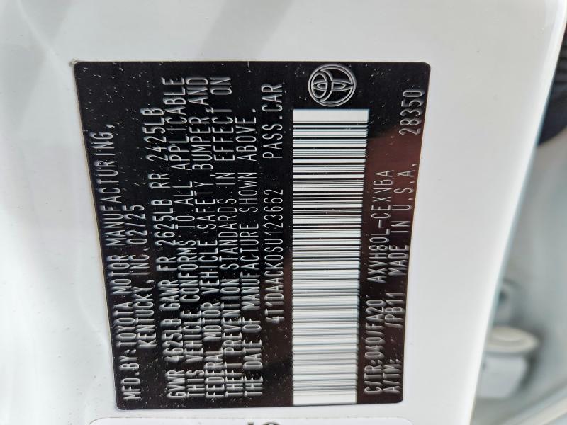 Продажа на аукционе авто 2025 Toyota Camry, vin: 4T1DAACK0SU123662, номер лота: 54677166