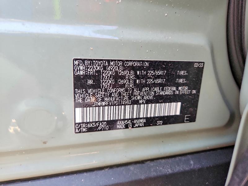 Aukcja sprzedaży 2023 Toyota Rav4 Hybrid, vin: JTMRWRFV1PD174983, numer aukcji: 54082076