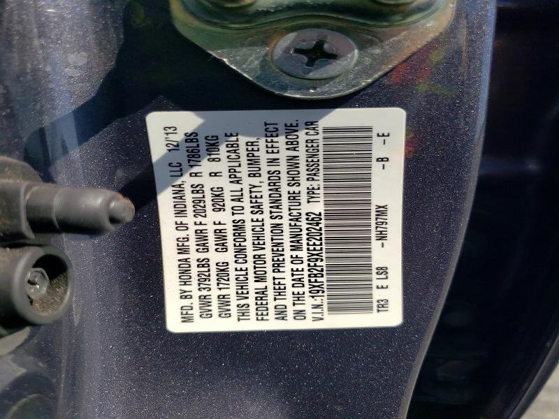 Продажа на аукционе авто 2014 Honda Civic, vin: 19XFB2F9XEE202462, номер лота: 54520616
