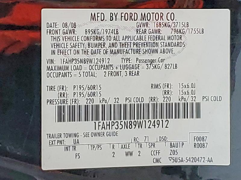 Продажа на аукционе авто 2009 Ford Focus, vin: 1FAHP35N89W124912, номер лота: 51379126