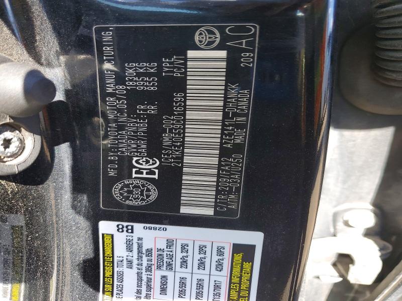 54122506 :رقم المزاد ، 2T1KE40E59C016596 vin ، 2009 Toyota Corolla Matrix مزاد بيع