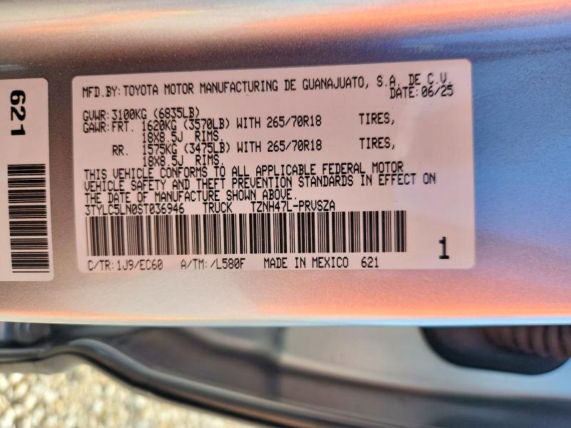 54784776 :رقم المزاد ، 3TYLC5LN0ST036946 vin ، 2025 Toyota Tacoma مزاد بيع