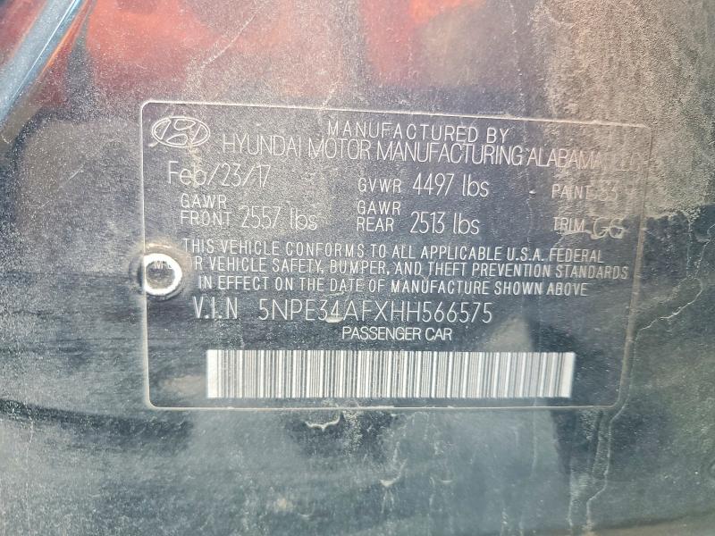 2017 Hyundai Sonata მანქანა იყიდება აუქციონზე, vin: 5NPE34AFXHH566575, აუქციონის ნომერი: 52850376