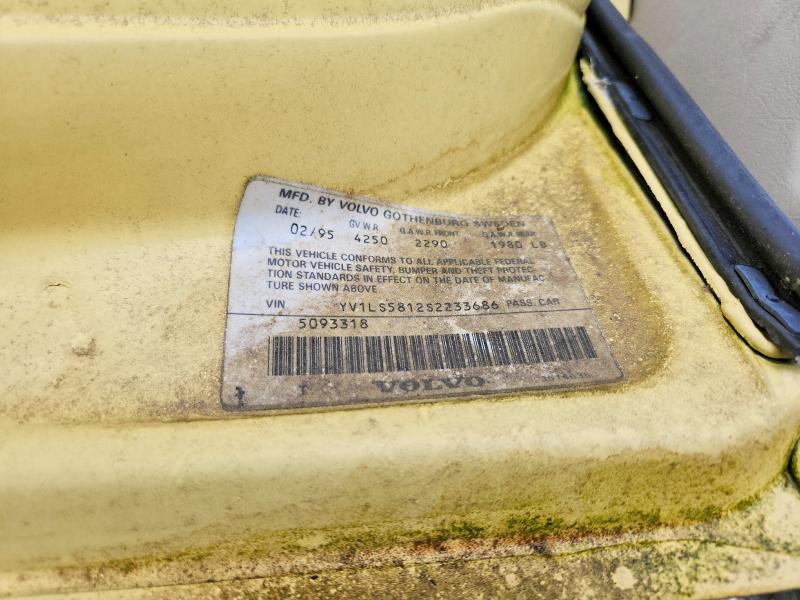 54384576 :رقم المزاد ، YV1LS5812S2233686 vin ، 1995 Volvo 850 مزاد بيع