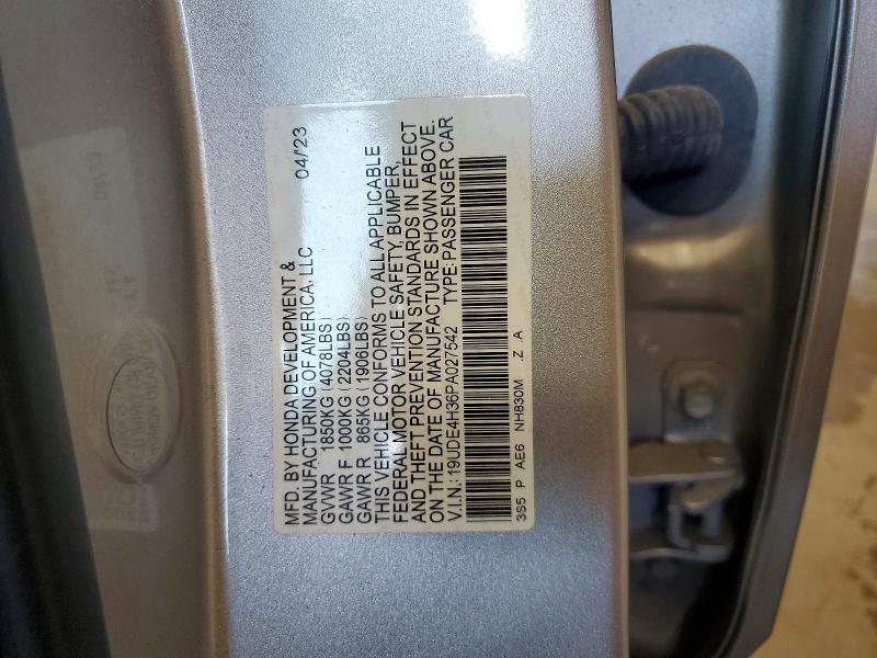 2023 Acura Integra მანქანა იყიდება აუქციონზე, vin: 19UDE4H36PA027542, აუქციონის ნომერი: 54120516