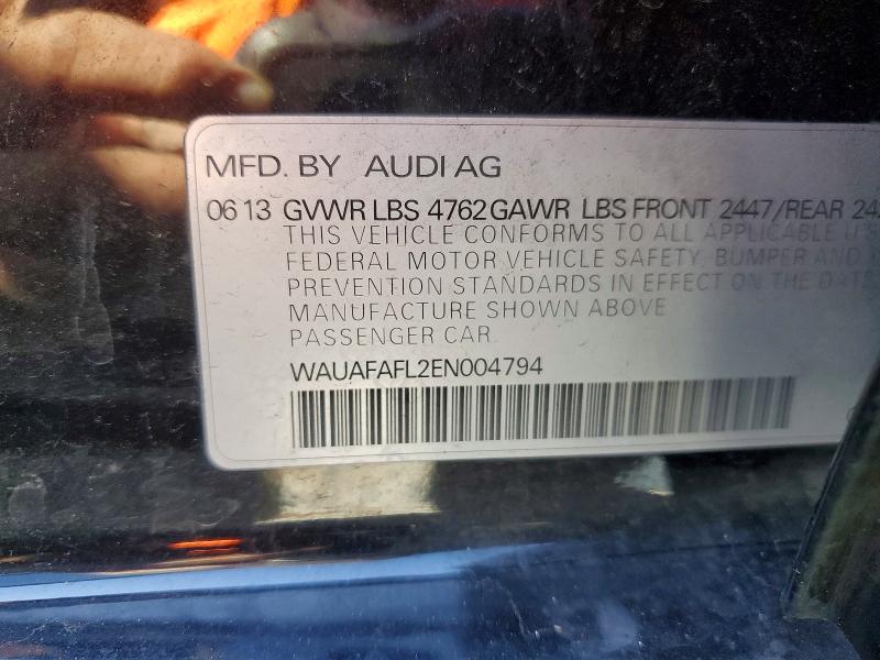 Продажа на аукционе авто 2014 Audi A4, vin: WAUAFAFL2EN004794, номер лота: 52291016