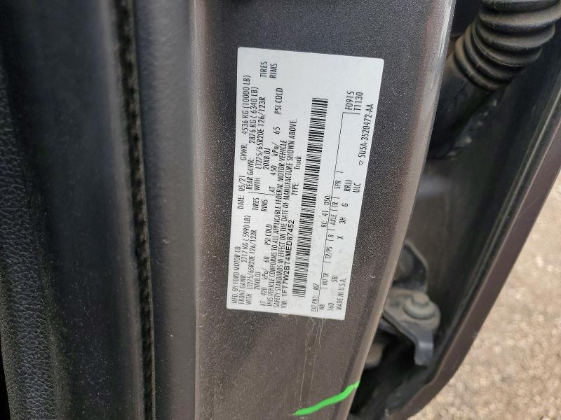 Aukcja sprzedaży 2021 Ford F250, vin: 1FT7W2BT4MED87452, numer aukcji: 52207826