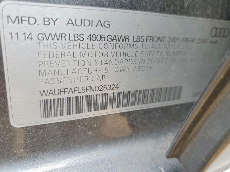 53604286 :رقم المزاد ، WAUFFAFL5FN025324 vin ، 2015 Audi A4 مزاد بيع