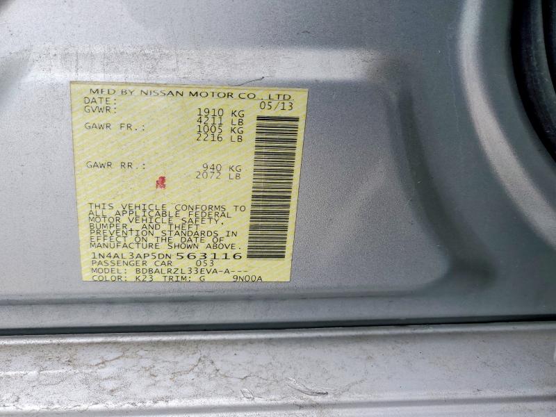 2013 Nissan Altima მანქანა იყიდება აუქციონზე, vin: 1N4AL3AP5DN563116, აუქციონის ნომერი: 78687275