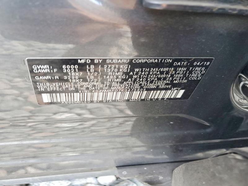 Продажа на аукционе авто 2019 Subaru Ascent, vin: 4S4WMAFD7K3475804, номер лота: 55324306