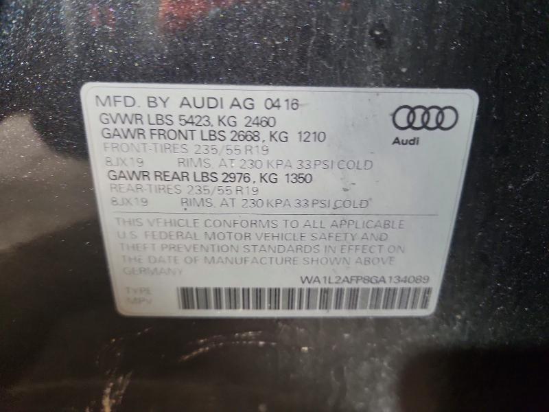 52519446 :رقم المزاد ، WA1L2AFP8GA134089 vin ، 2016 Audi Q5 مزاد بيع