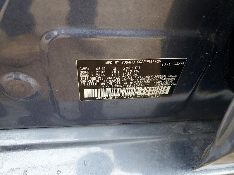 Aukcja sprzedaży 2018 Subaru Legacy, vin: 4S3BNAF65J3041588, numer aukcji: 52320556