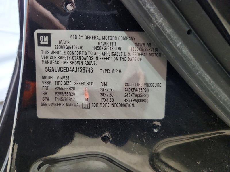 Продаж на аукціоні авто 2010 Buick Enclave, vin: 5GALVCED4AJ126743, номер лоту: 46893956