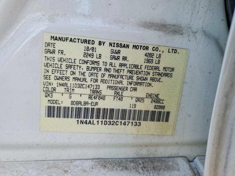 Продажа на аукционе авто 2002 Nissan Altima, vin: 1N4AL11D32C147133, номер лота: 54006196
