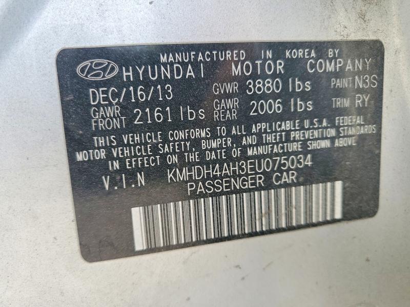 Aukcja sprzedaży 2014 Hyundai Elantra, vin: KMHDH4AH3EU075034, numer aukcji: 53577396