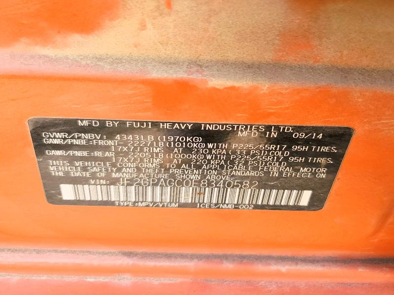 Продаж на аукціоні авто 2014 Subaru Xv Crosstrek, vin: JF2GPAGC0E8340582, номер лоту: 52252876