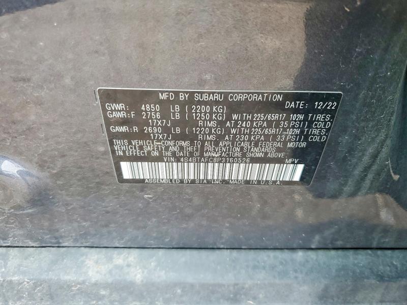 Продажа на аукционе авто 2023 Subaru Outback, vin: 4S4BTAFC8P3160526, номер лота: 53641656
