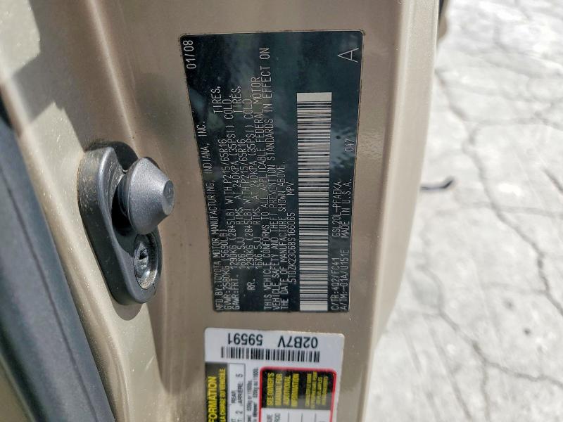 Aukcja sprzedaży 2008 Toyota Sienna, vin: 5TDZK23C68S166065, numer aukcji: 53324106