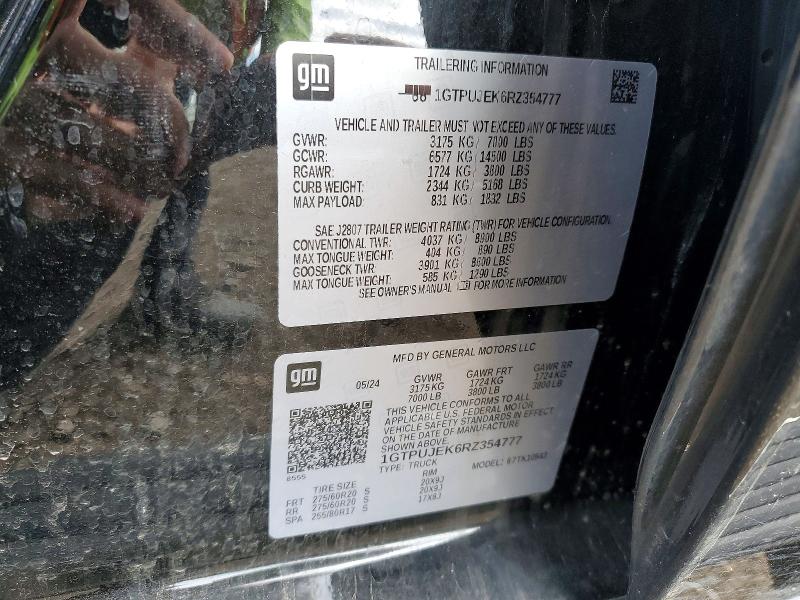 Продаж на аукціоні авто 2024 Gmc Sierra, vin: 1GTPUJEK6RZ354777, номер лоту: 53336186