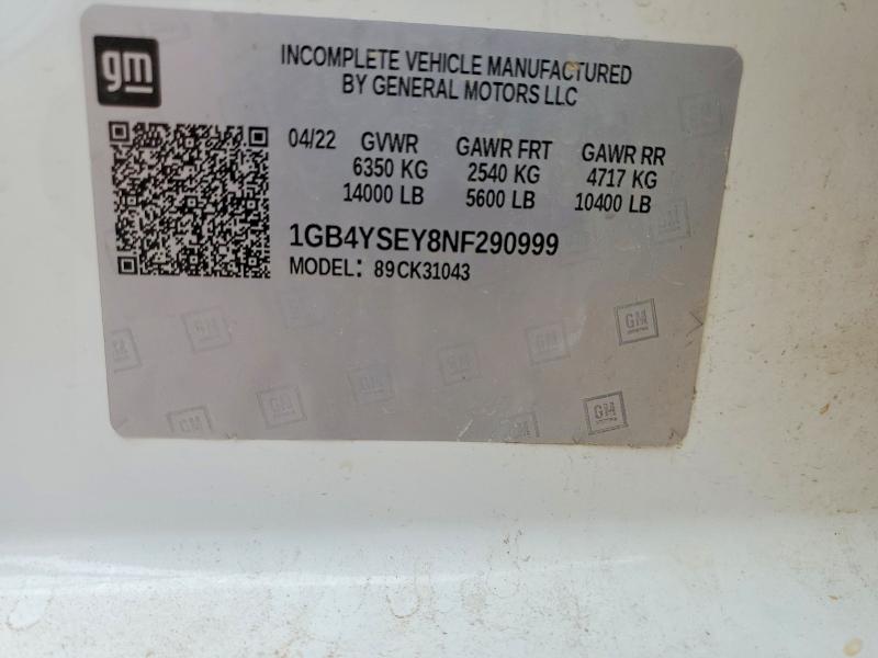 54126006 :رقم المزاد ، 1GB4YSEY8NF290999 vin ، 2022 Chevrolet Silverado مزاد بيع