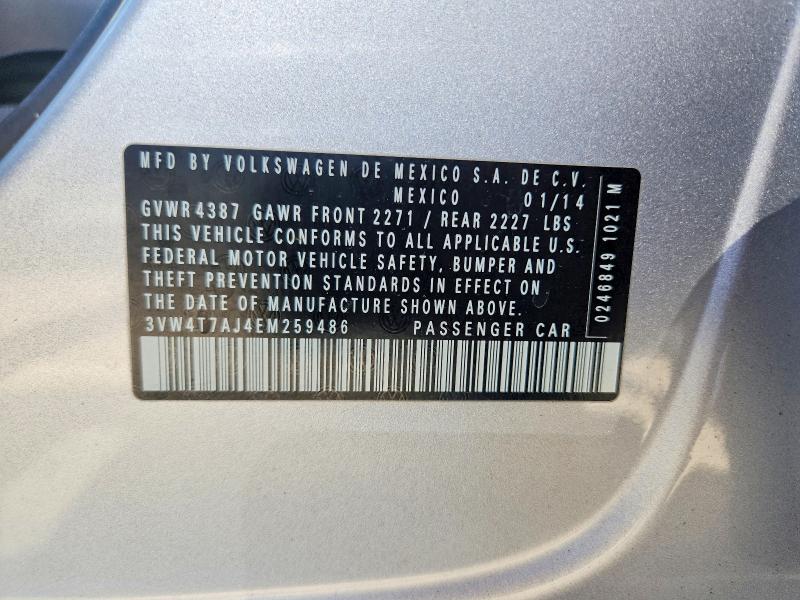 Aukcja sprzedaży 2014 Volkswagen Jetta, vin: 3VW4T7AJ4EM259486, numer aukcji: 53281366