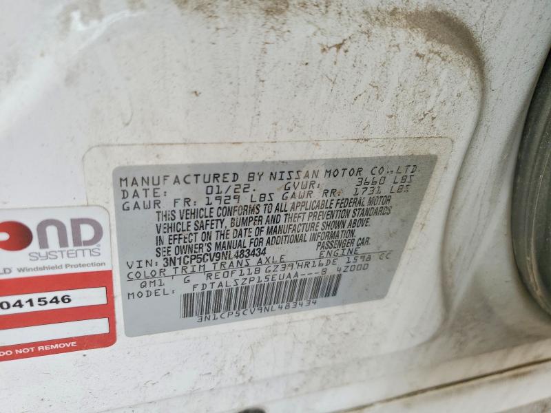 Aukcja sprzedaży 2022 Nissan Kicks, vin: 3N1CP5CV9NL483434, numer aukcji: 52292086