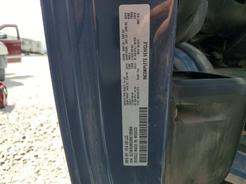 Aukcja sprzedaży 2022 Ram Promaster 3500, vin: 3C7WRVMG5NE125954, numer aukcji: 58336466