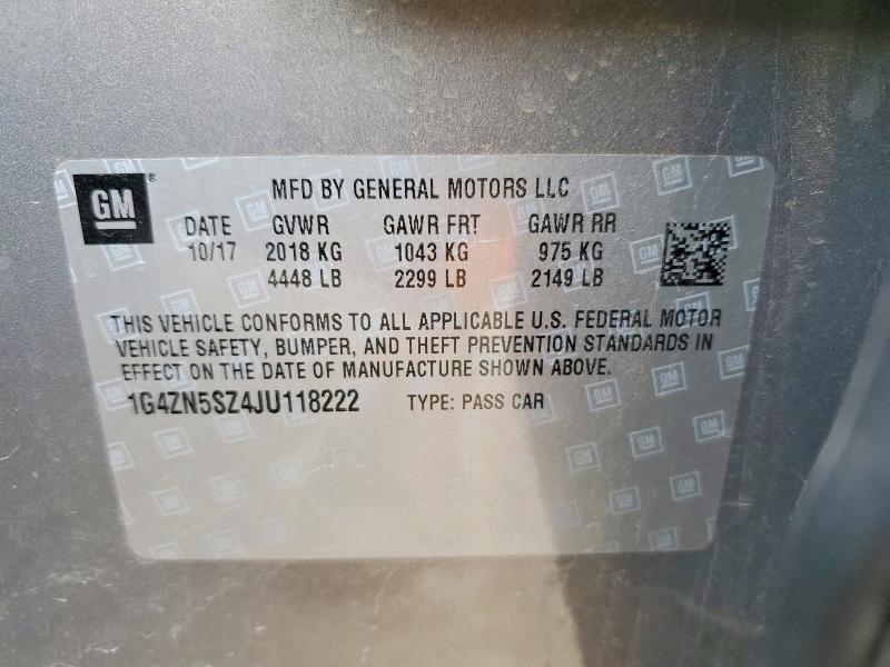2018 Buick Lacrosse მანქანა იყიდება აუქციონზე, vin: 1G4ZN5SZ4JU118222, აუქციონის ნომერი: 54351066