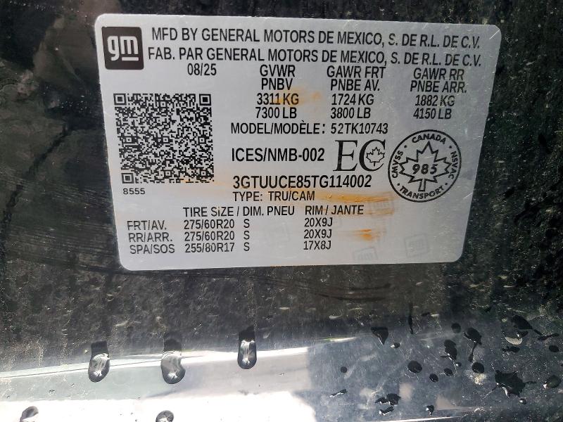 51997356 :رقم المزاد ، 3GTUUCE85TG114002 vin ، 2026 Gmc Sierra مزاد بيع