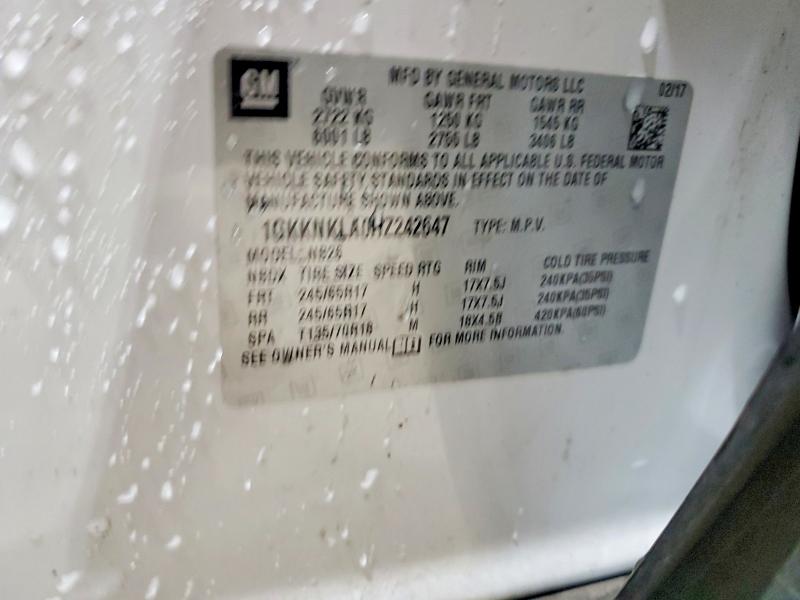 2017 Gmc Acadia მანქანა იყიდება აუქციონზე, vin: 1GKKNKLA0HZ242647, აუქციონის ნომერი: 54310826