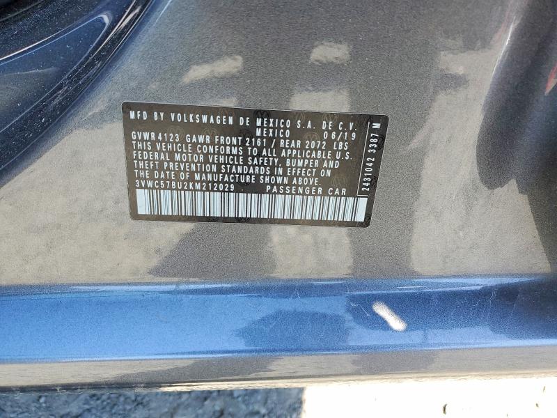 Aukcja sprzedaży 2019 Volkswagen Jetta, vin: 3VWC57BU2KM212029, numer aukcji: 55217026