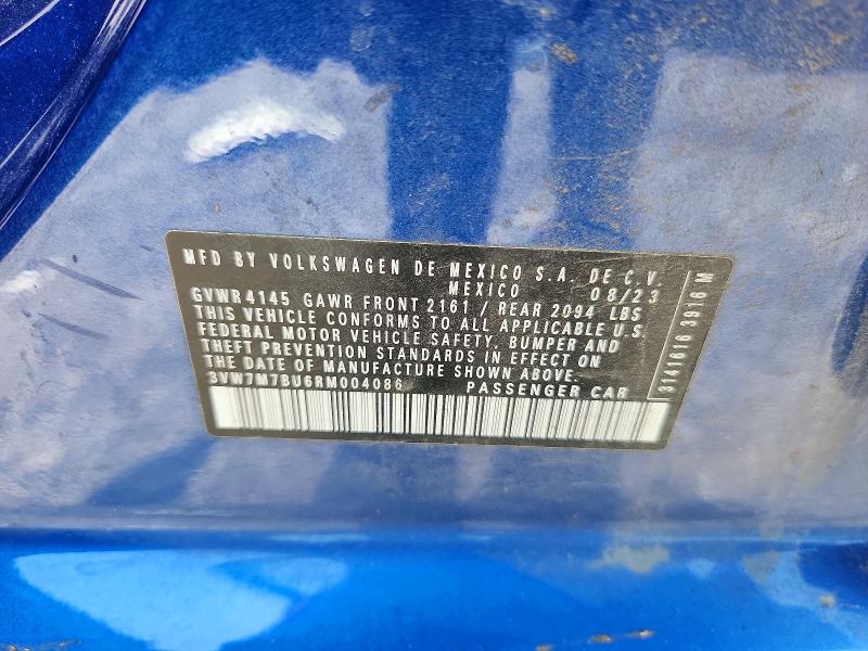 Продажа на аукционе авто 2024 Volkswagen Jetta, vin: 3VW7M7BU6RM004086, номер лота: 53794426