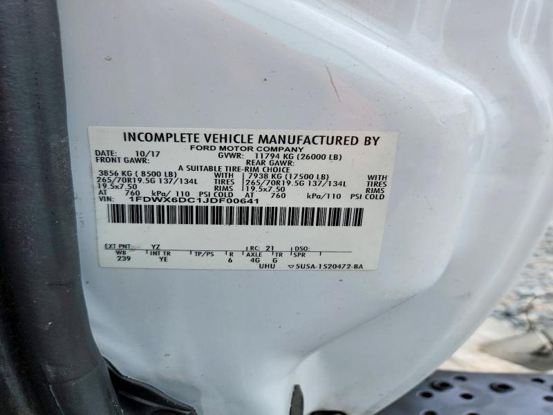 2018 Ford F650 მანქანა იყიდება აუქციონზე, vin: 1FDWX6DC1JDF00641, აუქციონის ნომერი: 53401796