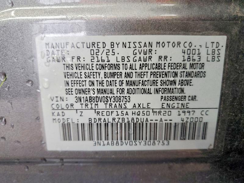 Продажа на аукционе авто 2025 Nissan Sentra, vin: 3N1AB8DV0SY308753, номер лота: 54782836
