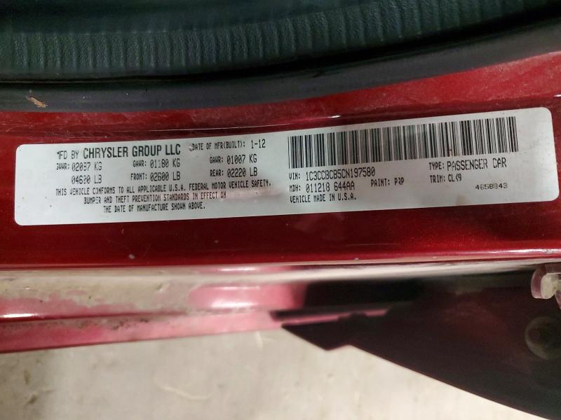 52655746 :رقم المزاد ، 1C3CCBCB5CN197580 vin ، 2012 Chrysler 200 مزاد بيع